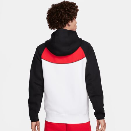 NIKE Tech Fleece Windrunner Hoodie, Vestes de survêtement, Homme,  white/red/black, Taille: XL, tailles disponibles:S,M,L,XL