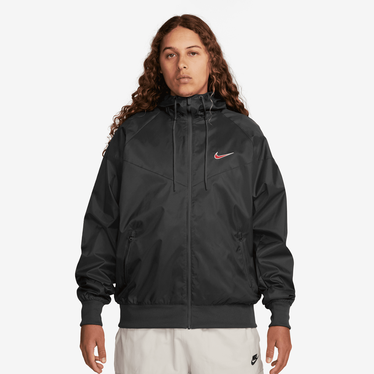 Windrunner Woven Lined Graphics Jacket, NIKE, Apparel, black/university red, taille: S