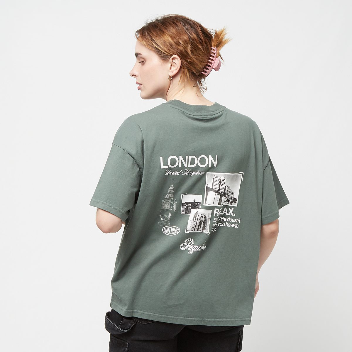 pegador harley heavy oversized tee, t-shirts, vêtements, vintage washed garden green, taille: m, tailles disponibles:xs,m,l