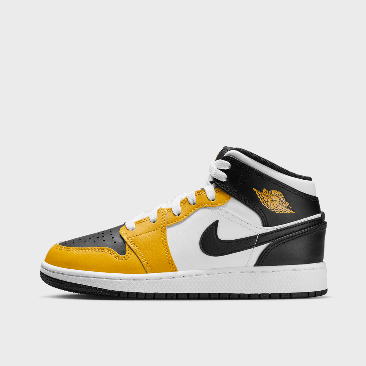 Air Jordan 1 Mid (GS), JORDAN, Footwear, yellow ochre/black-white-yellow ochre, taille: 38