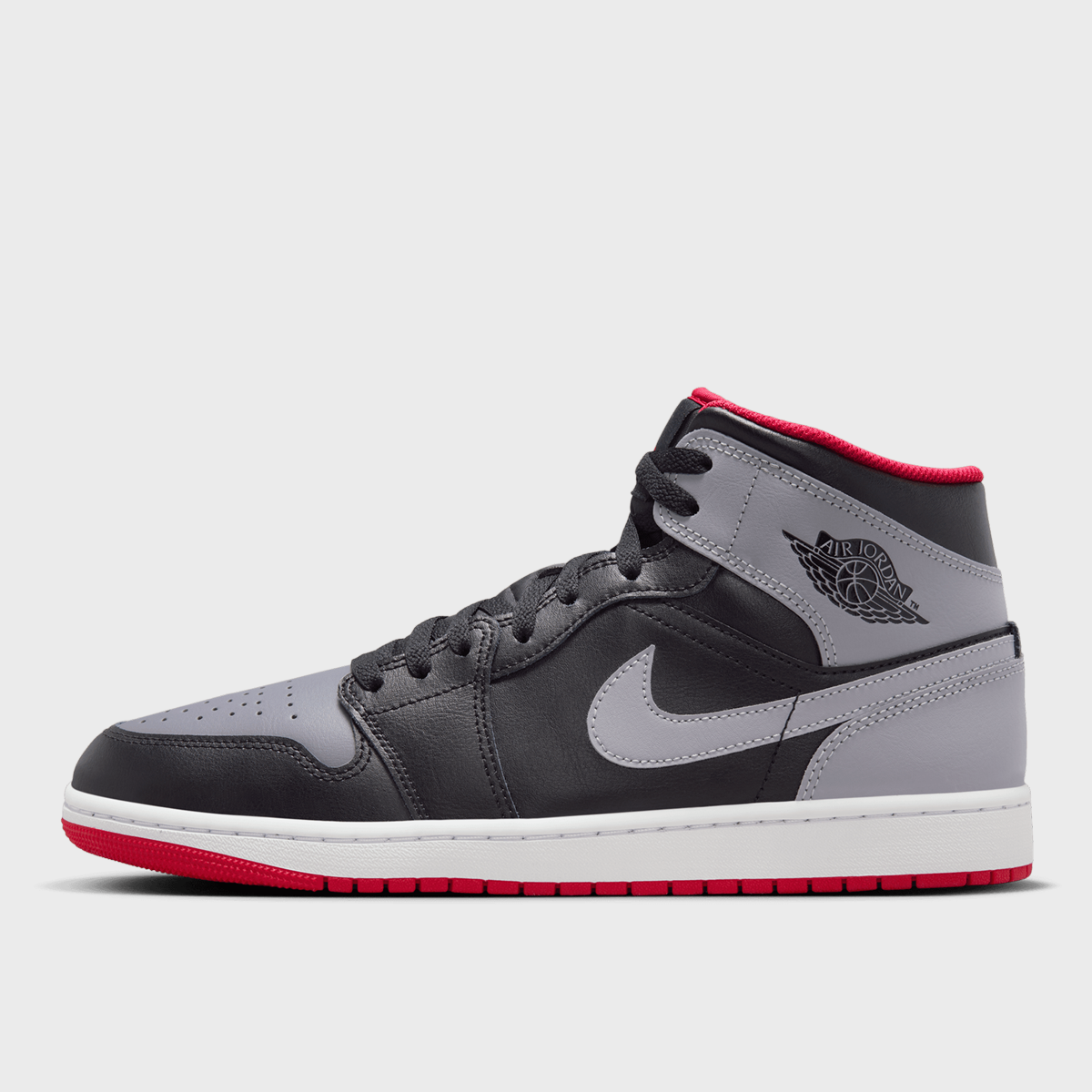 Air Jordan 1 Mid, JORDAN, Footwear, black/cement grey/fire red/white, taille: 42
