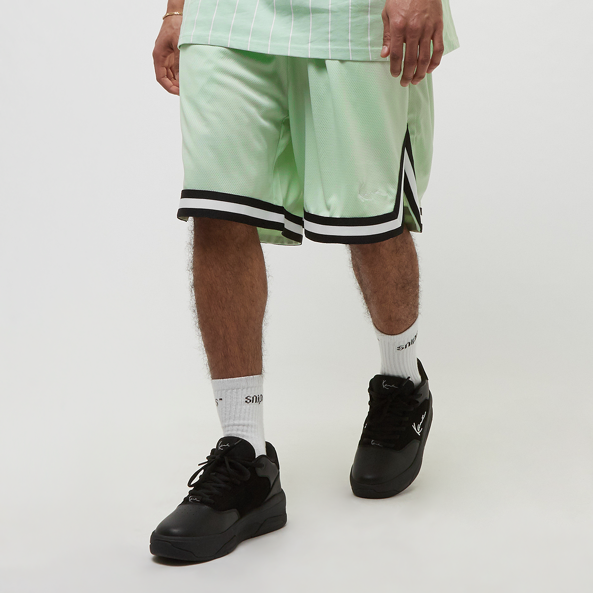 small signature essential mesh shorts, karl kani, apparel, light green, taille: l