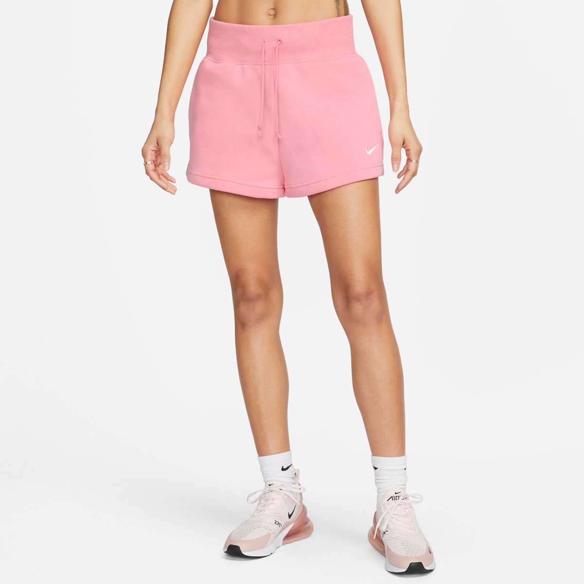 Sportswear Phoenix Fleece High-Waisted Shorts, NIKE, Apparel, coral chalk/sail, taille: S