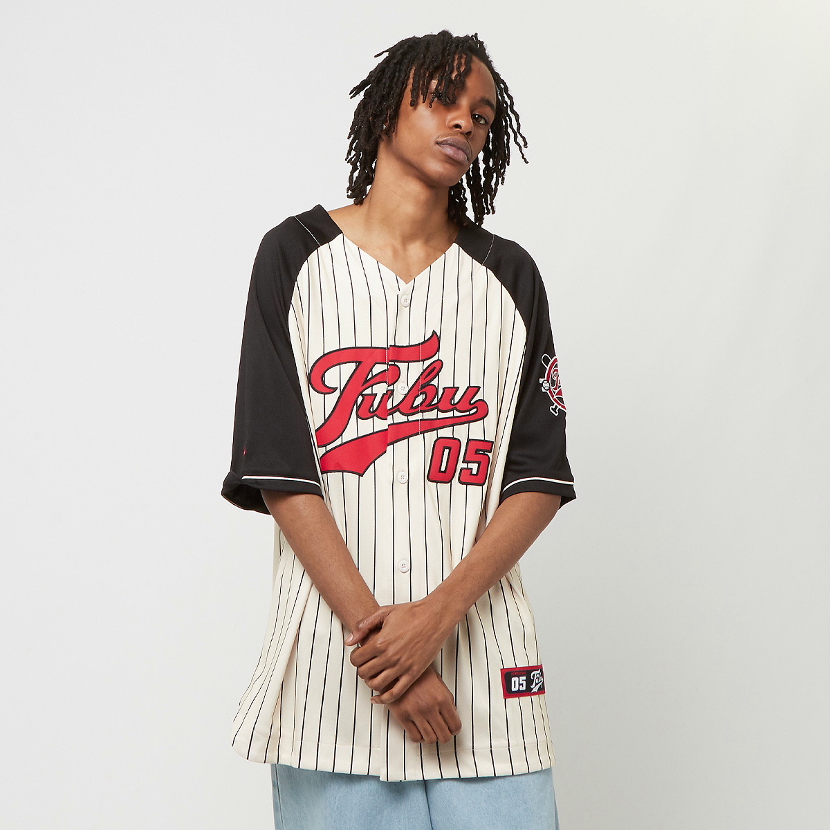 FUBU Varsity Pinstriped Baseball Jersey