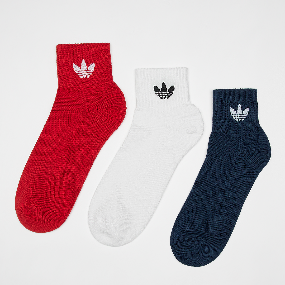 Chausetttes Mid Ankle adicolor (3 Pack), adidas Originals, Accessoires, night indigo/white/better scarlet, taille: 37-39
