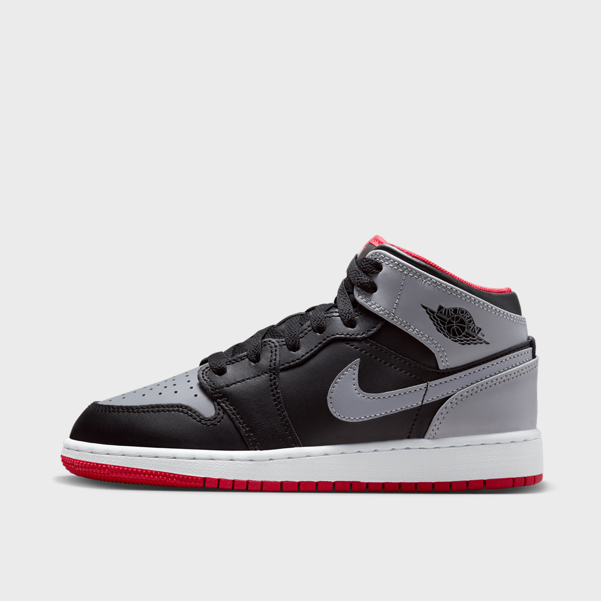 Air Jordan 1 Mid (GS), JORDAN, Footwear, black/cement grey/fire red/white, taille: 39