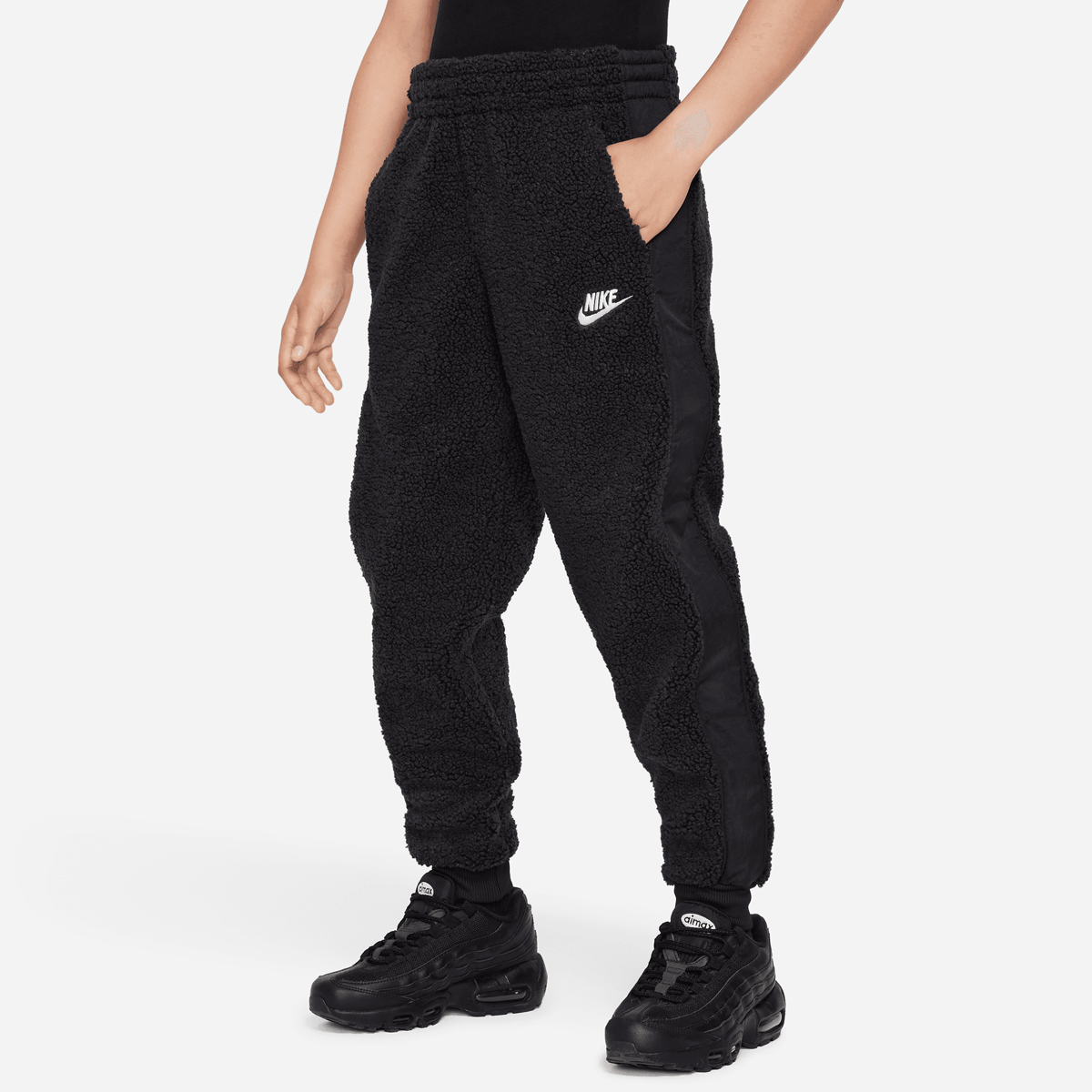 Sportswear Club Fleece Winterized Pants, NIKE, Apparel, black/black/white, taille: 137