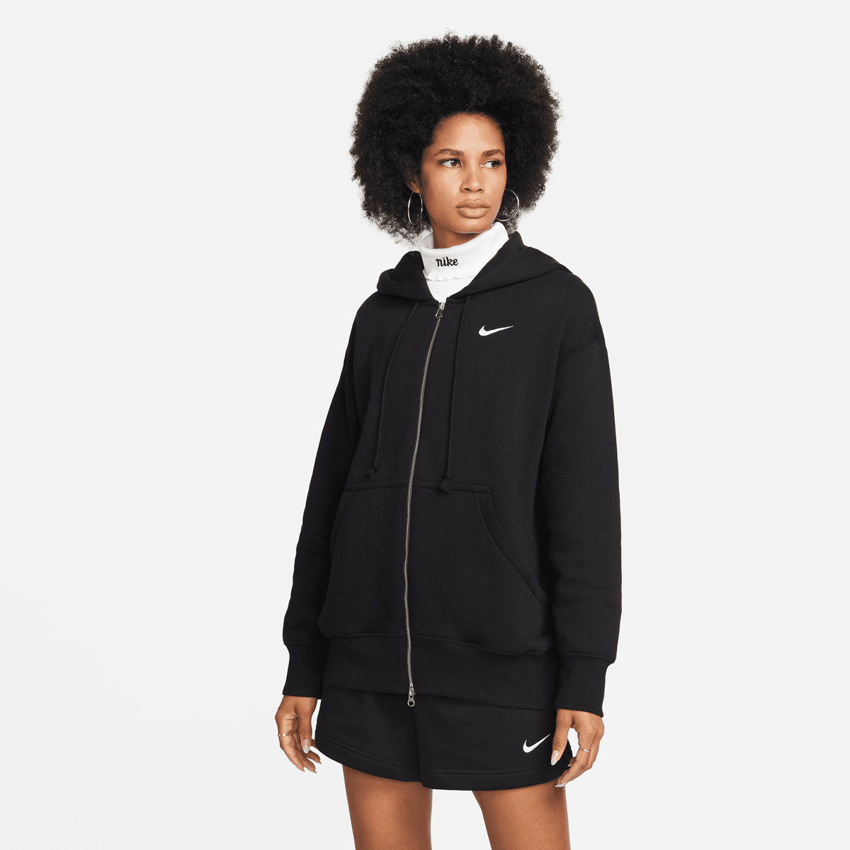 Sportswear Phoenix Fleece Oversized Full-Zip Hoodie, NIKE, Apparel, black/sail, taille: S