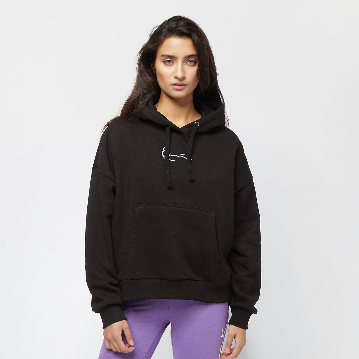 karl kani small signature essential os hoodie, sweats à capuche, vêtements, black/cream, taille: l, tailles disponibles:m