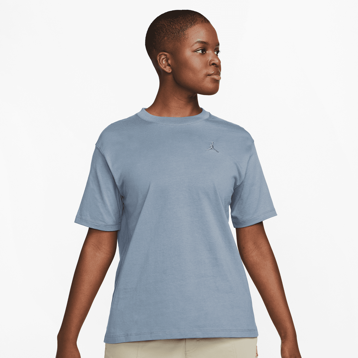Essentials Girlfriend-T-Shirt für Damen, JORDAN, Apparel, blue grey, taille: XS