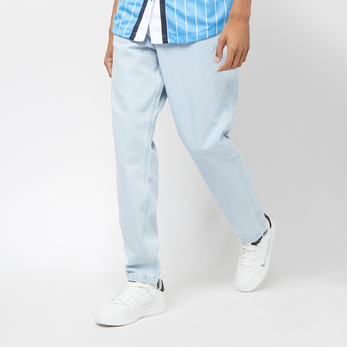 karl kani small signature baggy five pocket denim, pantalons en jean, vêtements, bleached blue, taille: l, tailles disponibles: