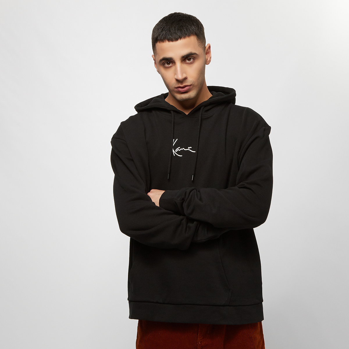 signature hoodie, karl kani, apparel, black, taille: s