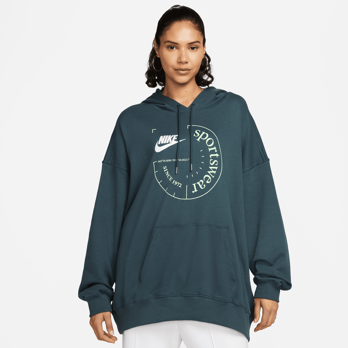 Sportswear Oversized French Terry Hoodie, NIKE, Apparel, deep jungle, taille: XS