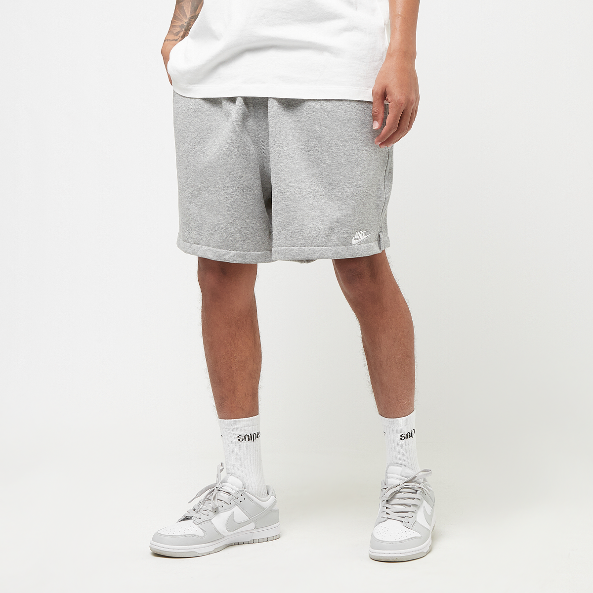 Club Flow French Terry Short, NIKE, Apparel, dk grey heather/lt smoke grey/white, taille: S