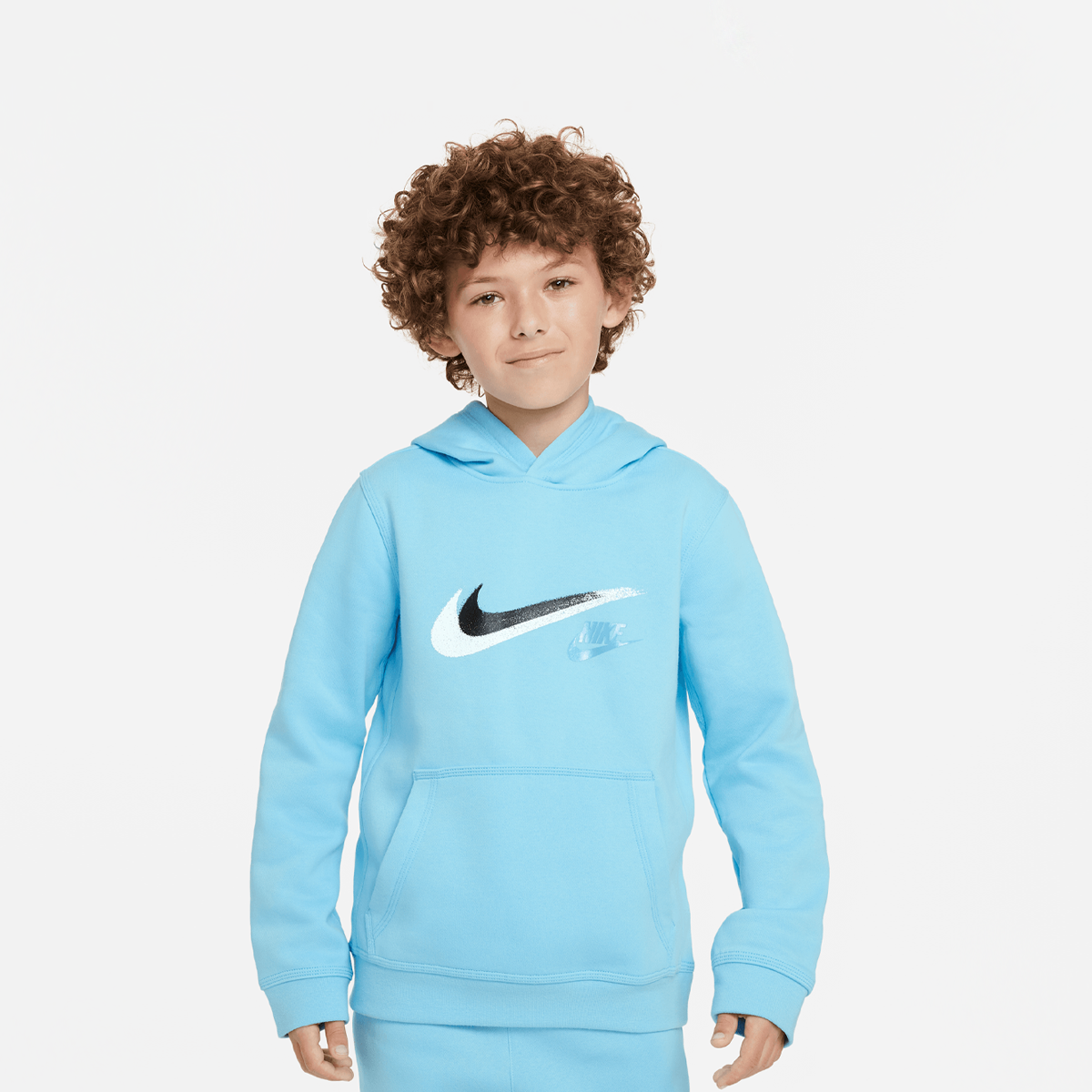 Sportswear Big Kids' (Boys') Fleece Pullover Graphic Hoodie, NIKE, Apparel, aquarius blue, taille: 137